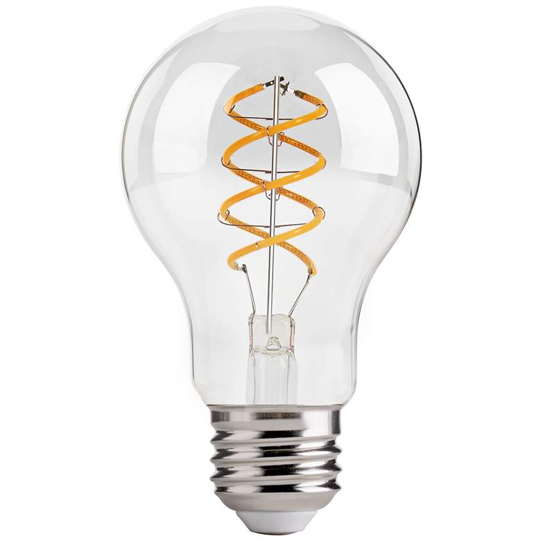 Image 1 40W Equivalent Tesler Clear 4W LED Dimmable Standard Spiral Filament Bulb