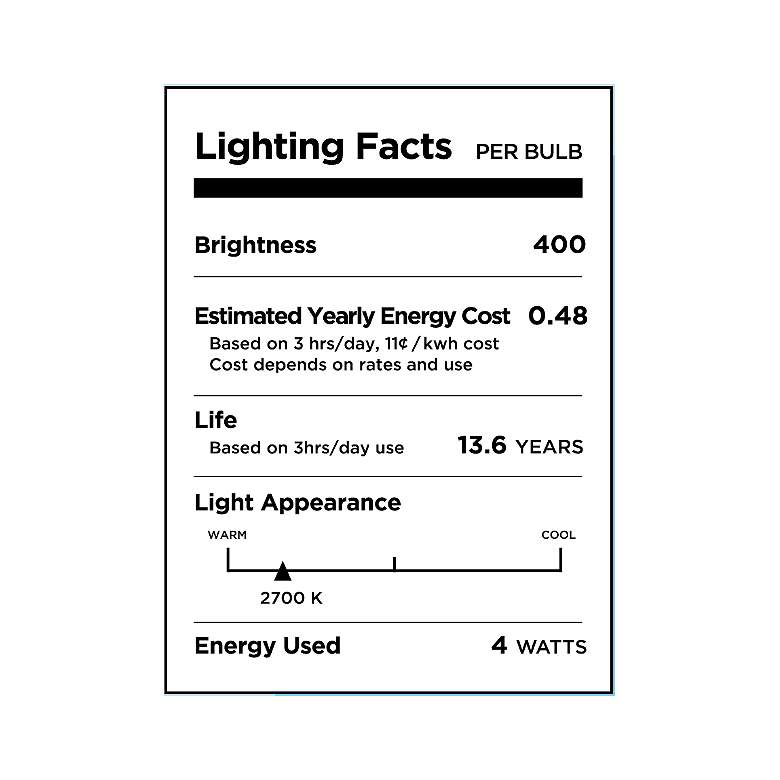 Image 2 40W Equivalent Tesler Clear 4W LED Dimmable Standard ST19 Light Bulb more views