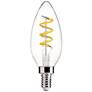 40W Equivalent Tesler Clear Spiral Filament 4W E12 Candelabra LED Bulb