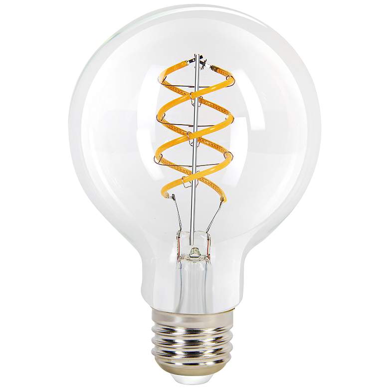 Image 1 40W Equivalent Tesler Clear Spiral Filament 4W LED Dimmable Standard G25