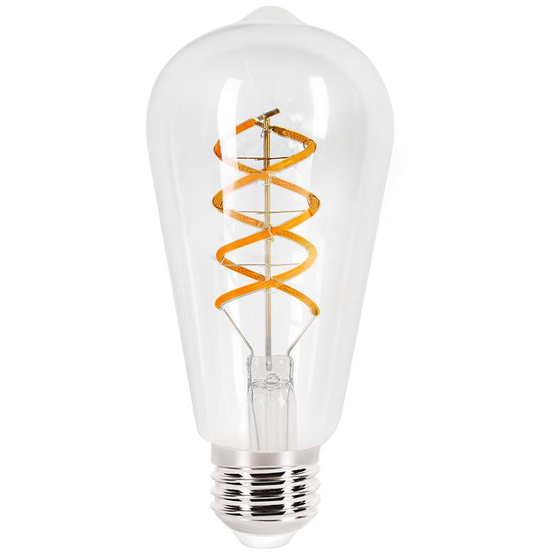 Image 1 40W Equivalent Tesler Clear Spiral Filament 4W LED Dimmable Standard ST21