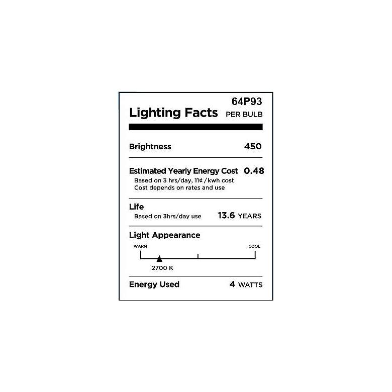 Image 2 40W Equivalent Tesler Half Silver 4W LED Dimmable Standard more views