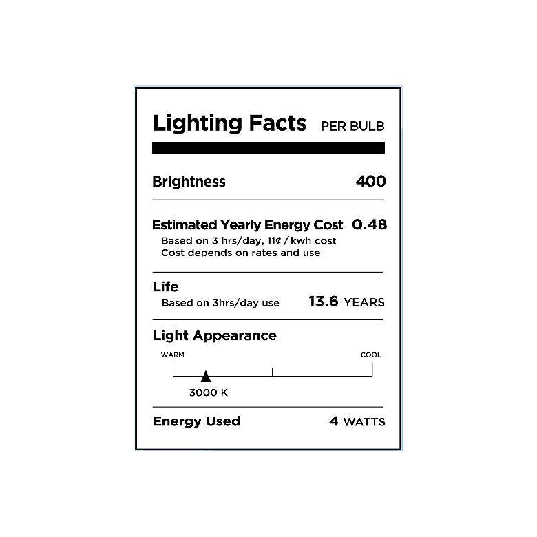 Image 2 40W Equivalent Tesler Milky 4W LED Dimmable Standard 2-Pack more views