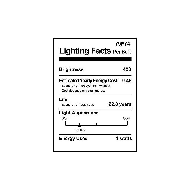 Image 2 40W Equivalent Torpedo 4W LED Filament Candelabra 2-Pack more views