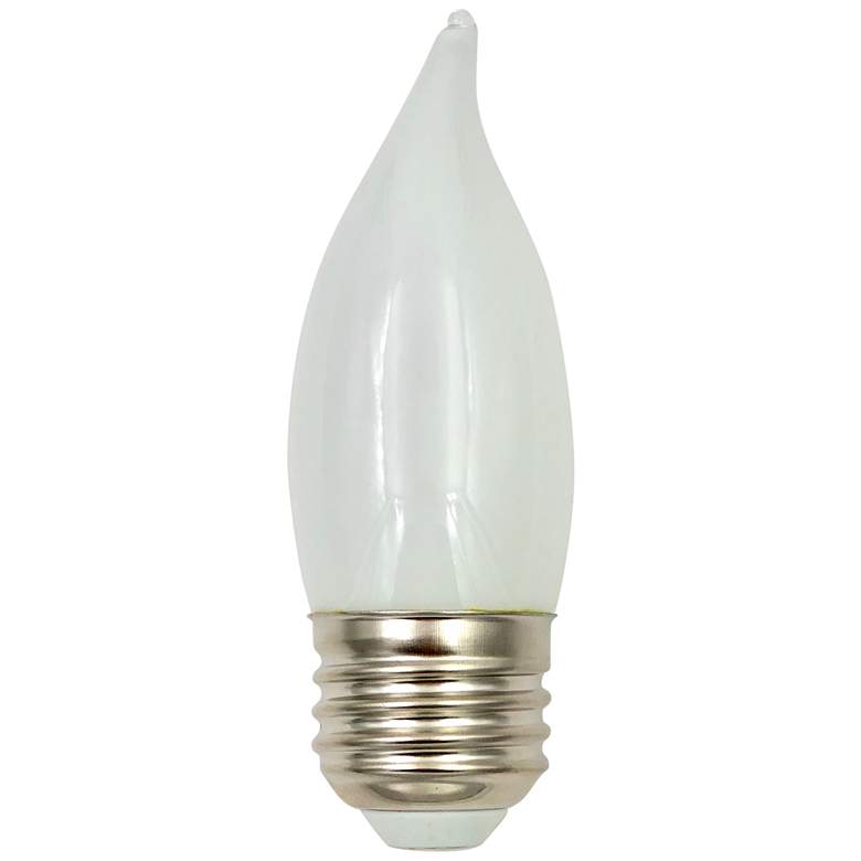 Image 1 40W Equivalent White Glass Flame Tip 4W LED E26 Light Bulb