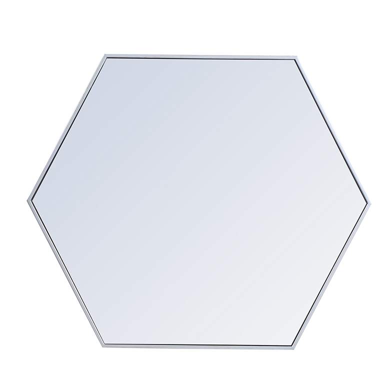 Image 4 41-in W x 35-in H Metal Frame Hexagon Wall Mirror in Silver more views