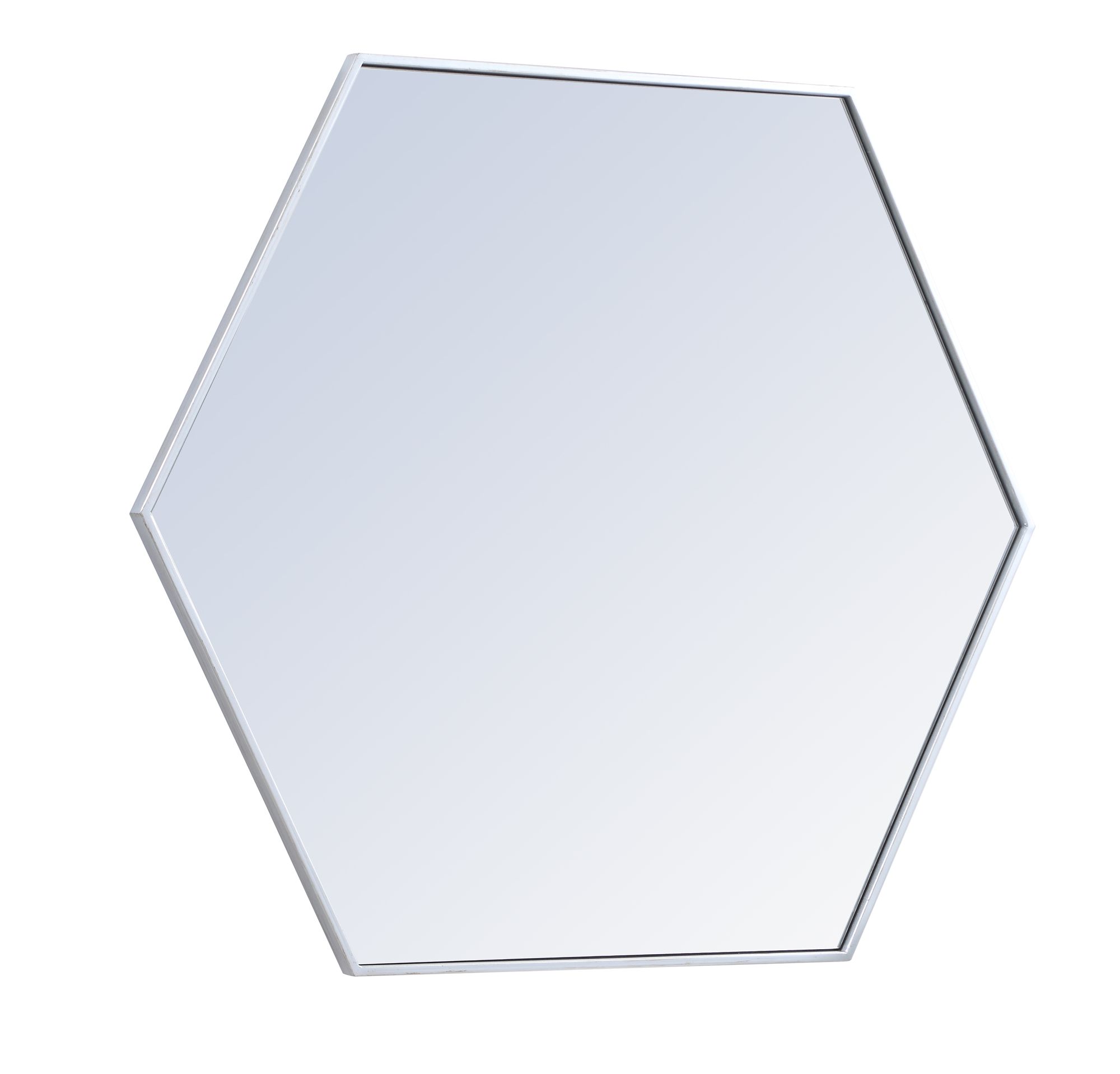 41-in W x 35-in H Metal Frame Hexagon Wall Mirror in Silver
