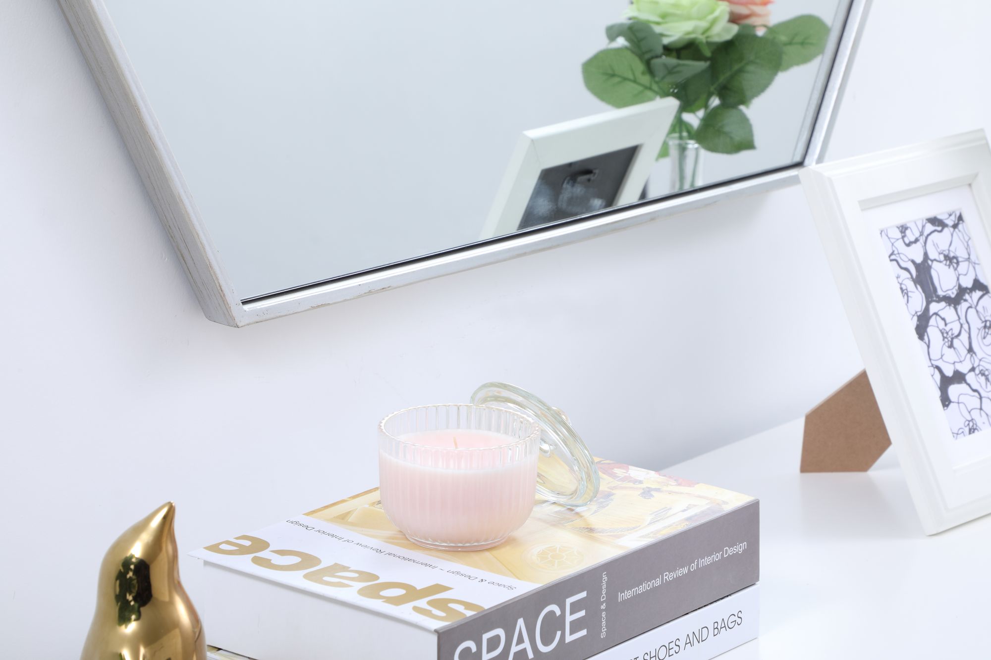 41-in W x 35-in H Metal Frame Hexagon Wall Mirror in Silver