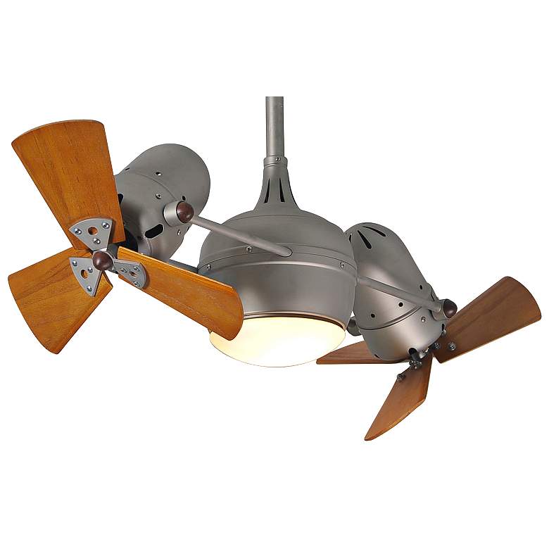Image 2 41" Dagny Nickel and Mahogany Lighted Dual Ceiling Fan with Remote