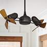 41" Matthews Dagny Bronze and Mahogany Dual Ceiling Fan with Remote