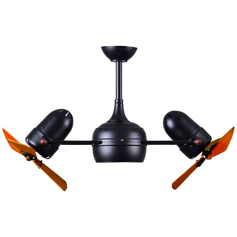 Image 2 41" Matthews Dagny LK Black and Mahogany Rotational LED Ceiling Fan