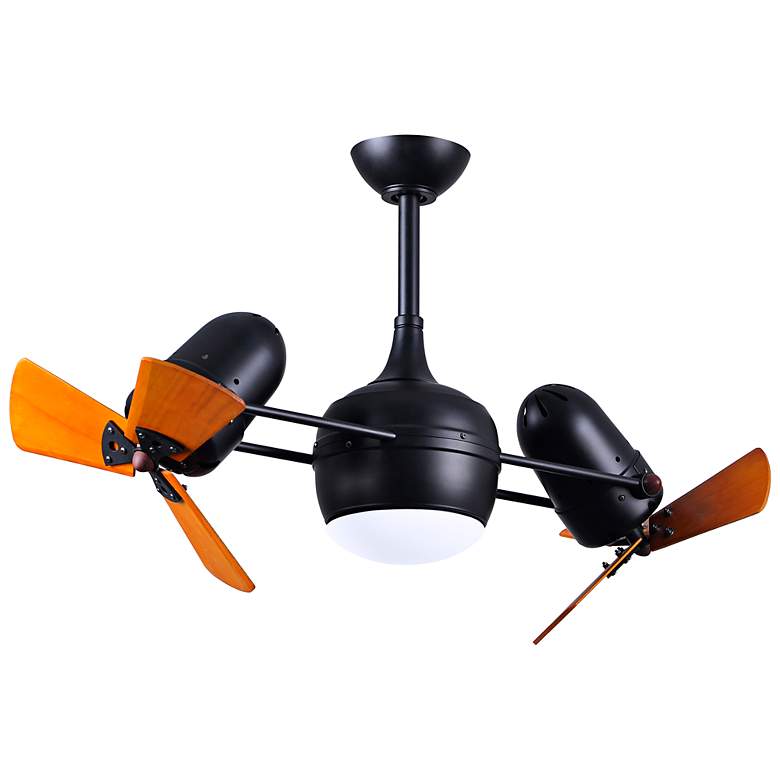 Image 4 41" Matthews Dagny LK Black and Mahogany Rotational LED Ceiling Fan more views