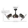 4_41" Matthews Dagny LK Black and Mahogany Rotational LED Ceiling Fan more views