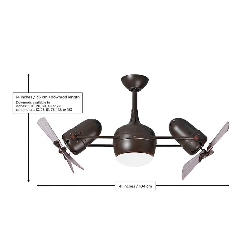 Image 5 41" Matthews Dagny LK Black and Mahogany Rotational LED Ceiling Fan more views