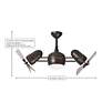 5_41" Matthews Dagny LK Black and Mahogany Rotational LED Ceiling Fan more views