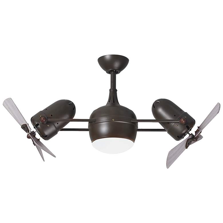Image 1 41 inch Matthews Dagny LK Bronze and Barn Wood Rotational LED Ceiling Fan