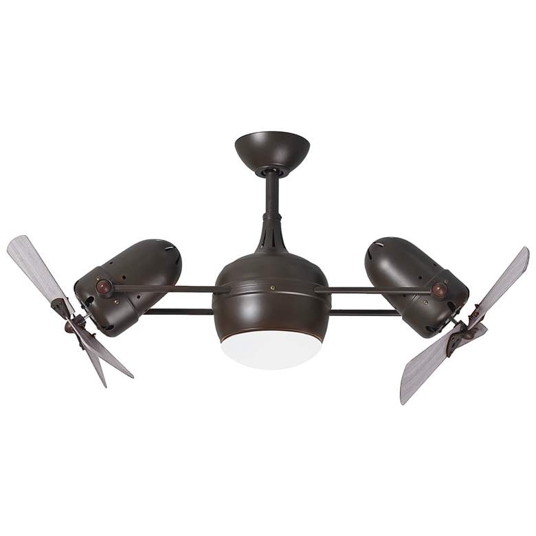 Image 1 41" Matthews Dagny LK Bronze and Barn Wood Rotational LED Ceiling Fan