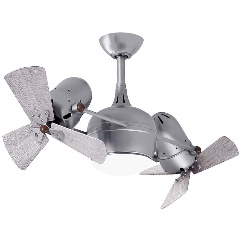 Image 1 41 inch Matthews Dagny LK Nickel and Barn Wood Rotational LED Ceiling Fan