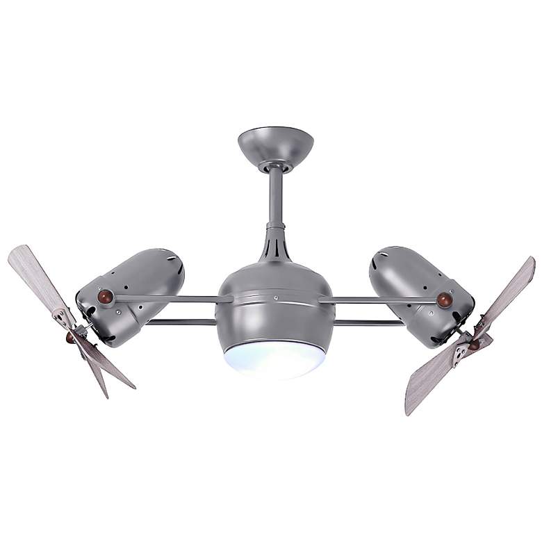 Image 4 41" Matthews Dagny LK Nickel and Barn Wood Rotational LED Ceiling Fan more views