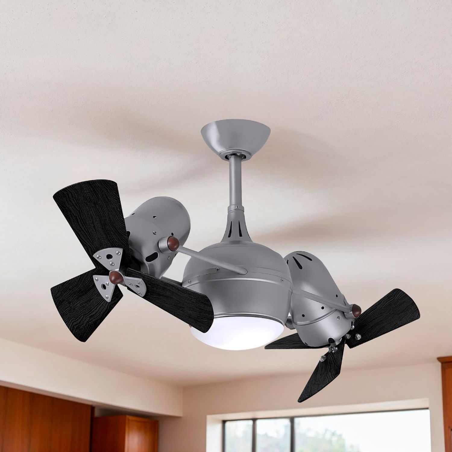 Image 4 41" Matthews Dagny LK Nickel and Black Rotational LED Ceiling Fan more views
