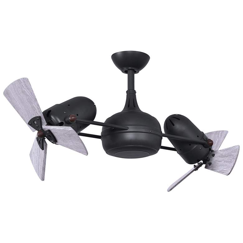 Image 1 41" Matthews Dagny Matte Black Barn Wood Rotational Ceiling Fan
