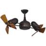 41" Matthews Dagny Bronze and Mahogany Dual Ceiling Fan with Remote