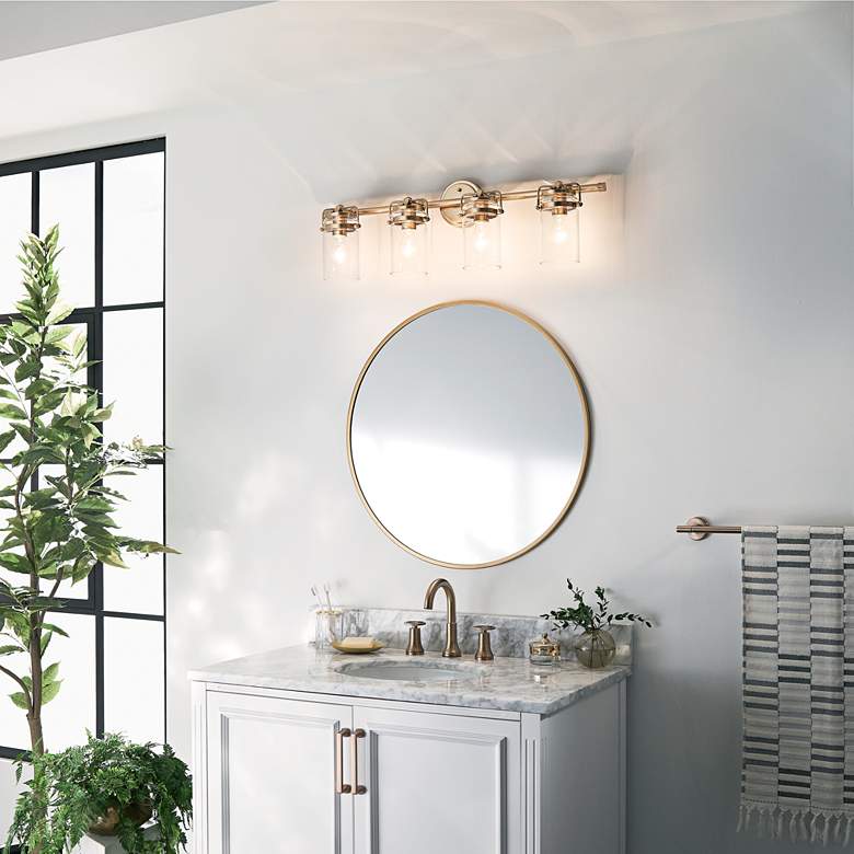 Image 1 Kichler Brinley 32 1/2"W Champagne Bronze 4-Light Bath Light in scene