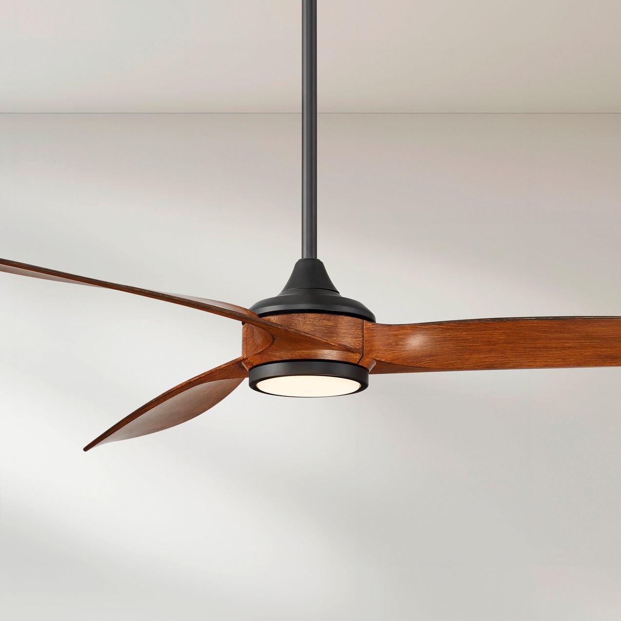60" Casa Vieja La Jolla Surf Matte Black LED Ceiling Fan with Remote in scene