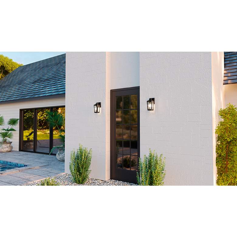 Image 1 Quoizel Blomfield 10 1/2" High Matte Black Outdoor Wall Light in scene