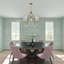 1_5 Light Antique Gold Leaf Chandelier in scene