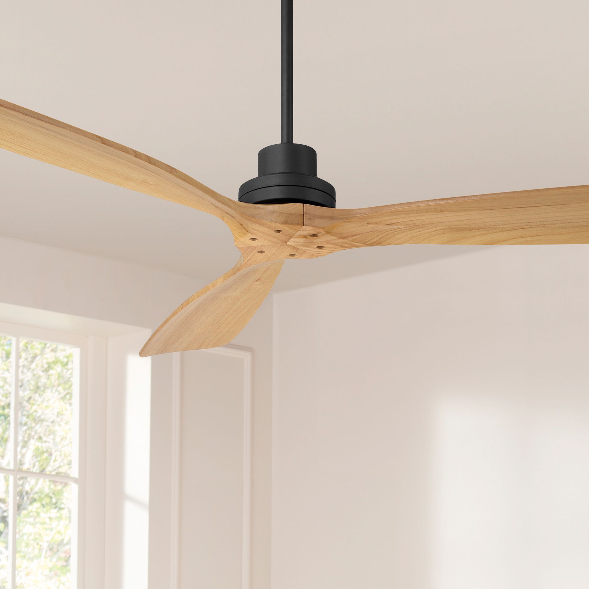 Image 1 52" Casa Delta DC Matte Black Outdoor Ceiling Fan with Remote in scene