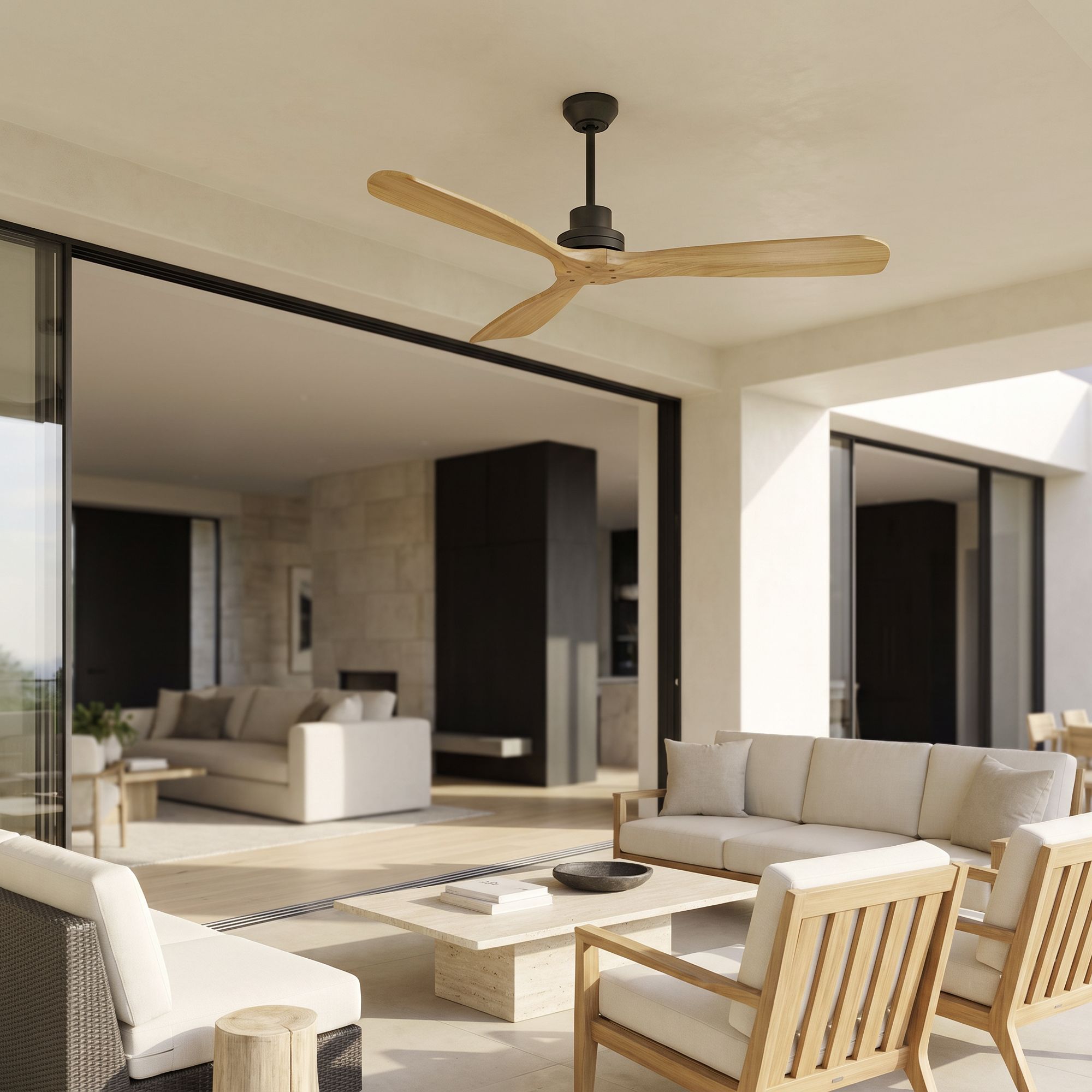 Watch a Video About the 52" Casa Delta DC Matte Black Outdoor Ceiling Fan with Remote