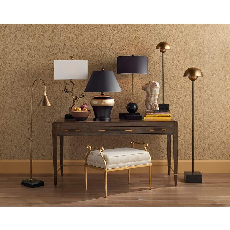 Image 1 Currey &amp; Company Vision 56 inch Brass and Granite Arc Floor Lamp in scene