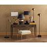 1_Currey & Company Vision 56" Brass and Granite Arc Floor Lamp in scene