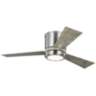 42" Clarity Max Brushed Steel LED Hugger Fan with Remote