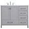 42 in. Gray Single Sink Bathroom Vanity, Calacatta White Quartz Top
