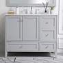 Thumbnail1 of 42 in. Grey Single Sink Bathroom Vanity With White Calacatta Quartz Top