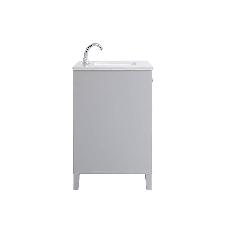 Image 7 42 in. Grey Single Sink Bathroom Vanity With White Calacatta Quartz Top more views