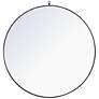 2_42-in W x 42-in H Metal Frame Round Wall Mirror in Black