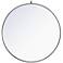 42-in W x 42-in H Metal Frame Round Wall Mirror in Black