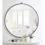 1_42-in W x 42-in H Metal Frame Round Wall Mirror in Black
