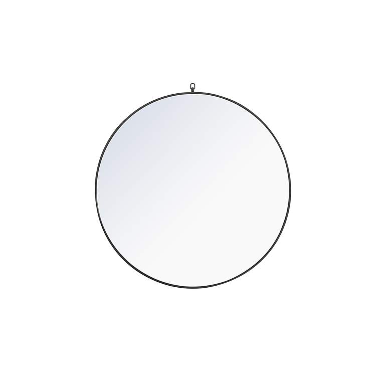 Image 3 42-in W x 42-in H Metal Frame Round Wall Mirror in Black more views