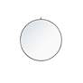 3_42-in W x 42-in H Metal Frame Round Wall Mirror in Black more views