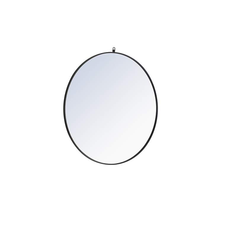 Image 4 42-in W x 42-in H Metal Frame Round Wall Mirror in Black more views