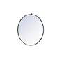 4_42-in W x 42-in H Metal Frame Round Wall Mirror in Black more views