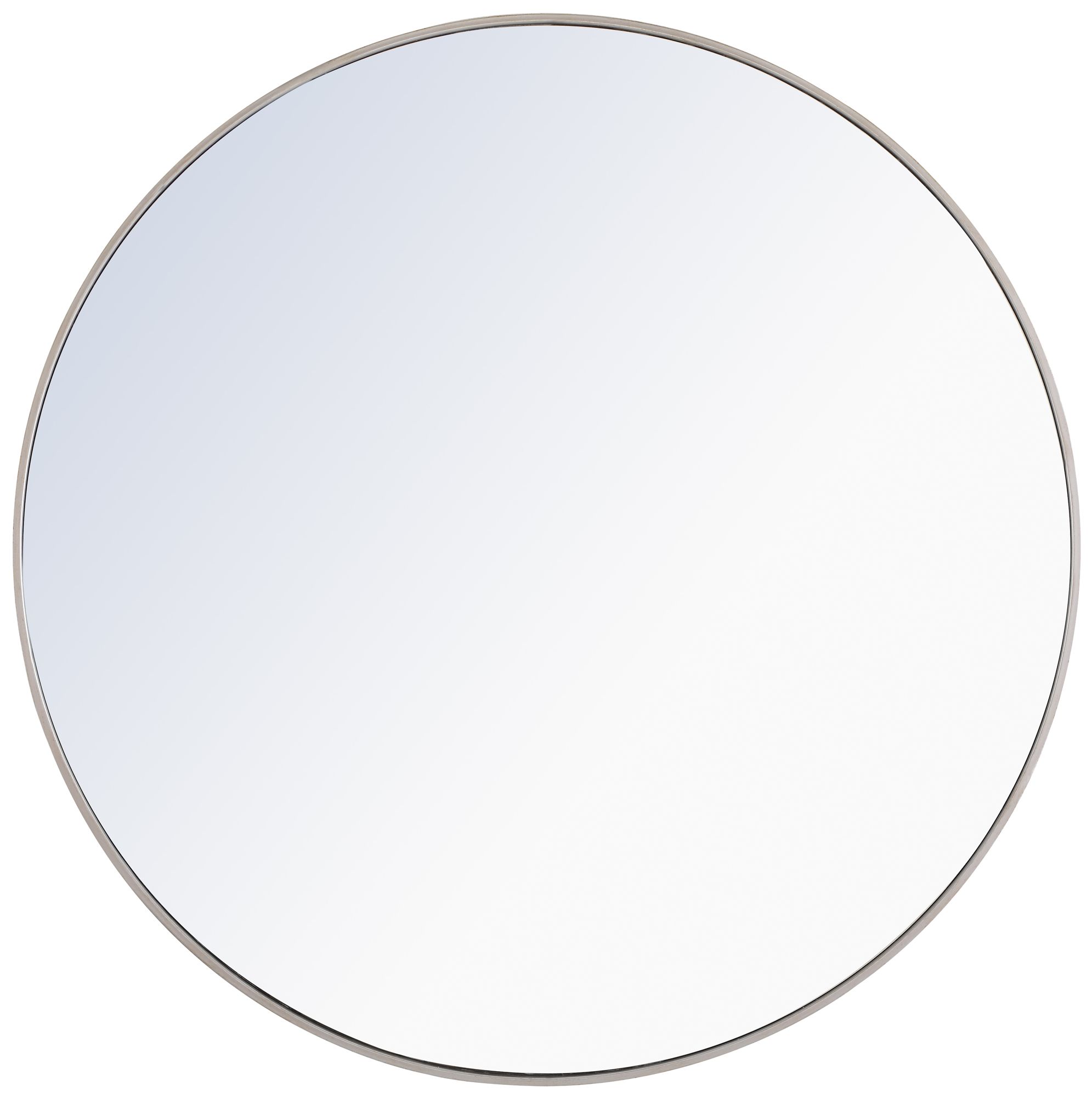 Image 2 42-in W x 42-in H Metal Frame Round Wall Mirror in Silver