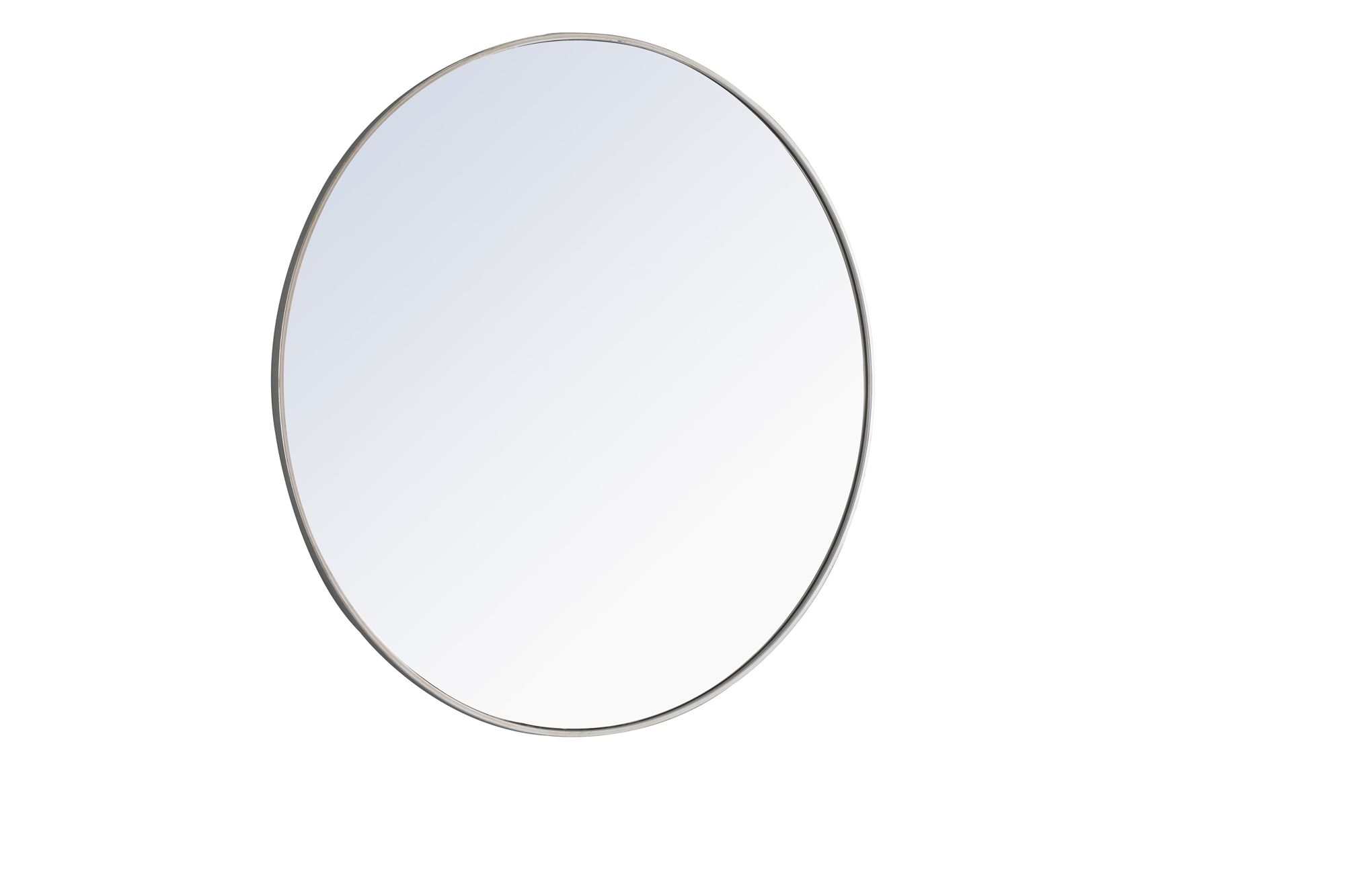 Image 4 42-in W x 42-in H Metal Frame Round Wall Mirror in Silver more views