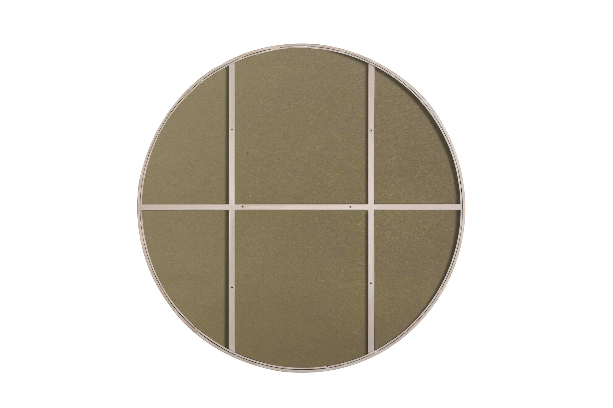42-in W x 42-in H Metal Frame Round Wall Mirror in Silver