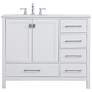 2_42 in. White Single Sink Bathroom Vanity, Calacatta White Quartz Top