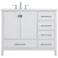 42 in. White Single Sink Bathroom Vanity, Calacatta White Quartz Top